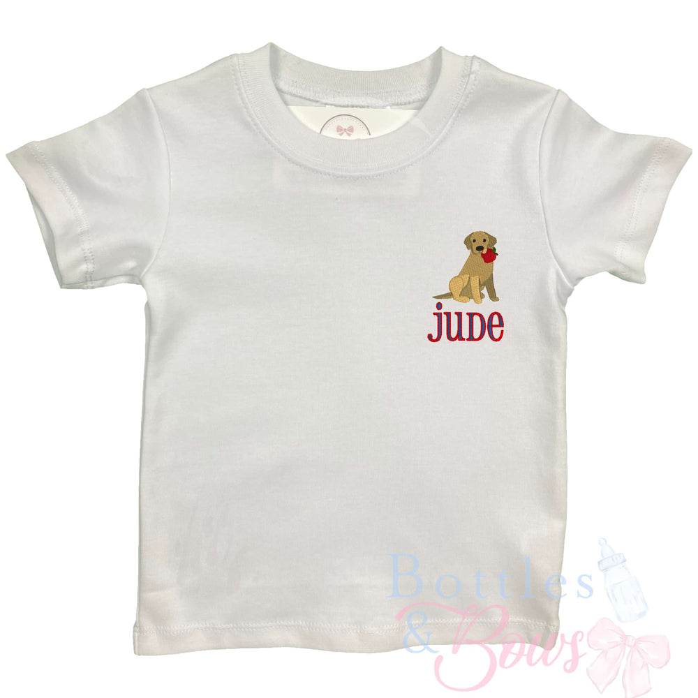 School Dog Embroidered Shirt