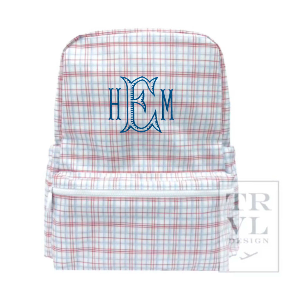 Red & Blue Plaid Backpack