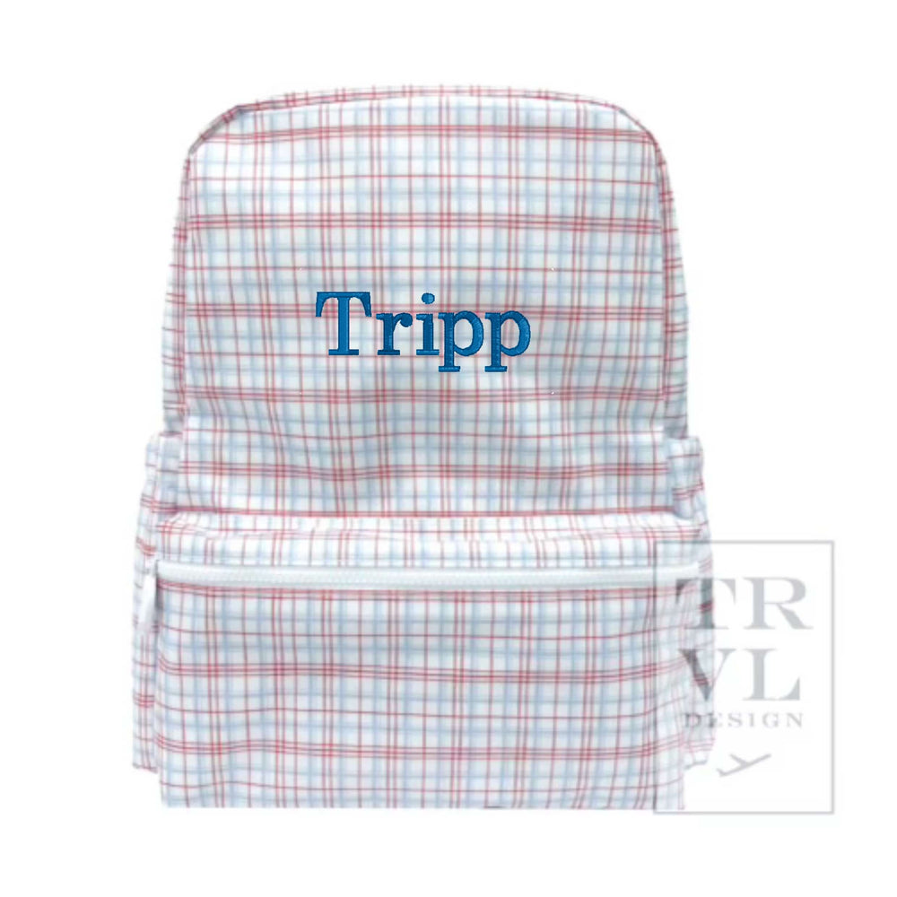 Red & Blue Plaid Backpack