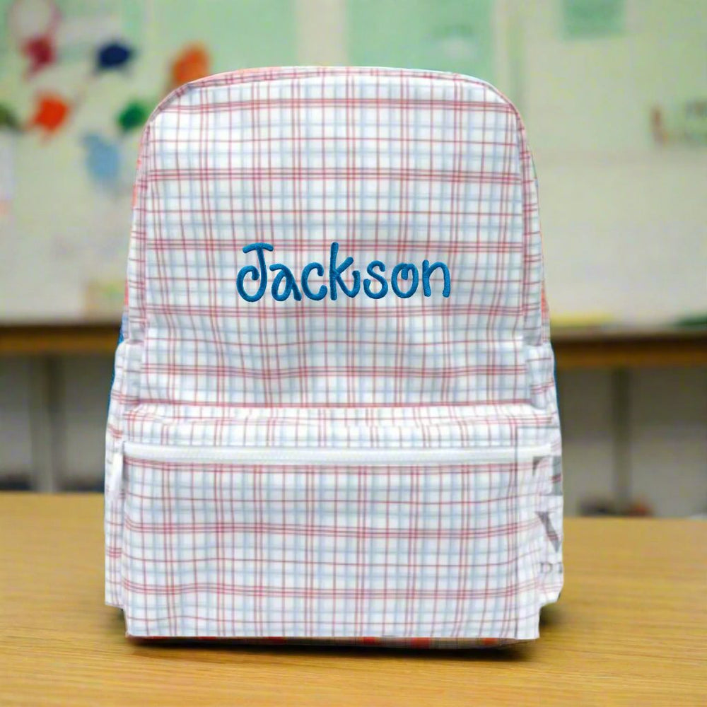 Red & Blue Plaid Backpack