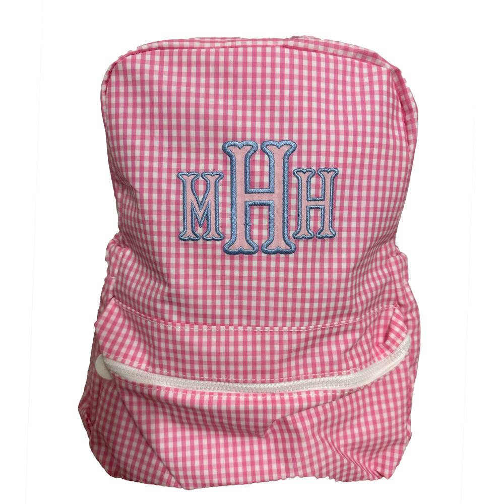 Pink Gingham Applique Backpack