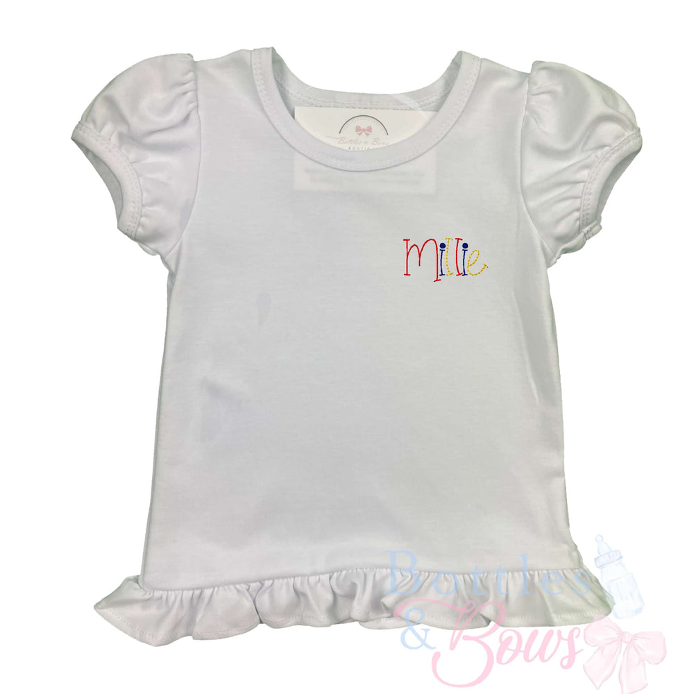 Red,Yellow,& Blue Name Embroidered Shirt
