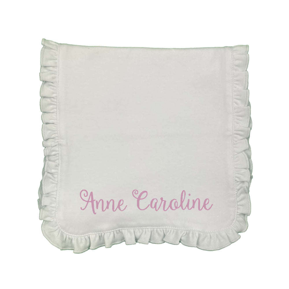 Script Font Embroidered Burp Cloth