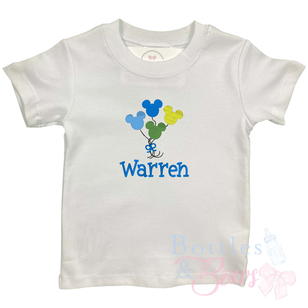 Mouse Balloons Embroidered Shirt