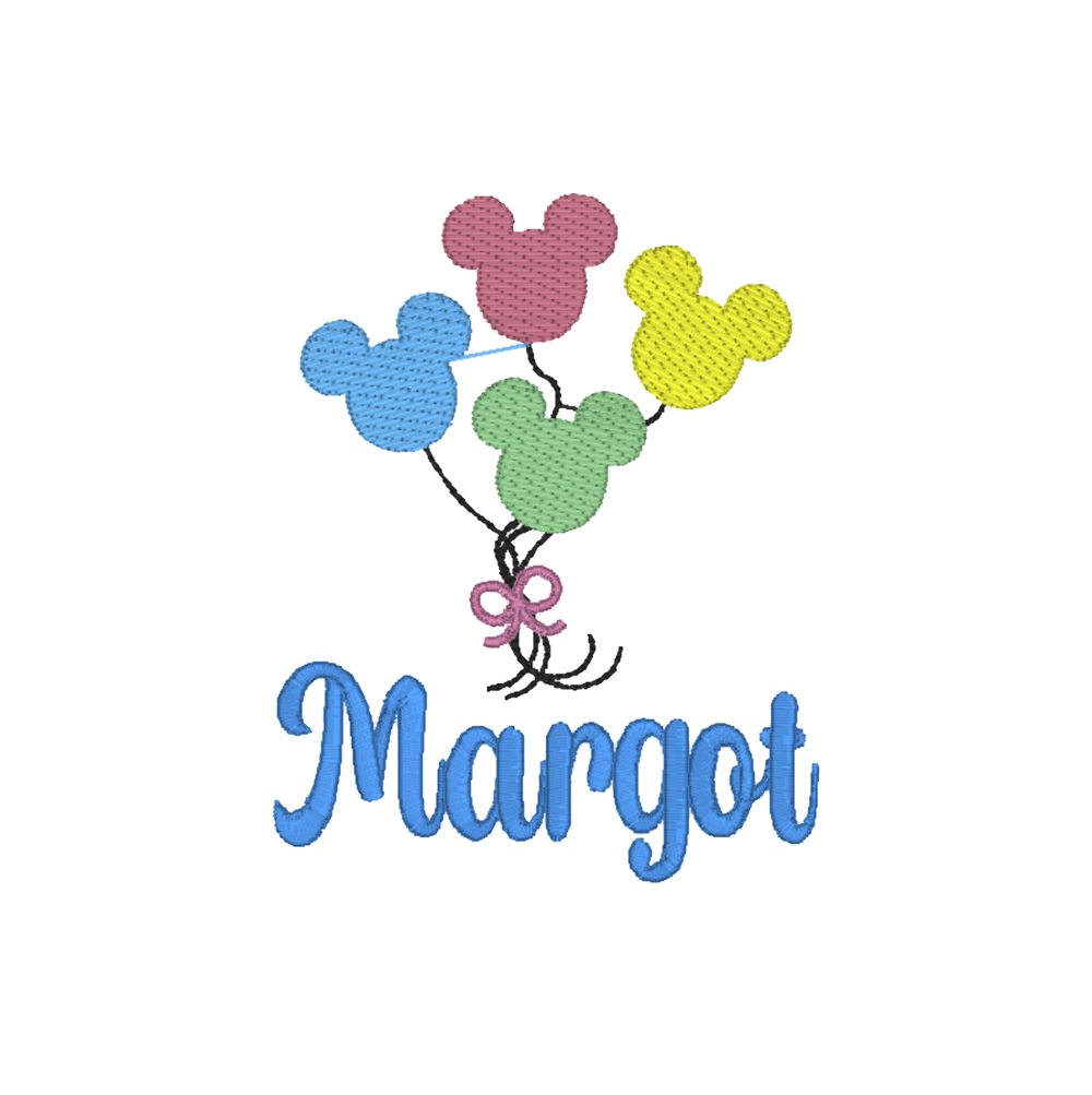 Mouse Balloons Embroidery Design