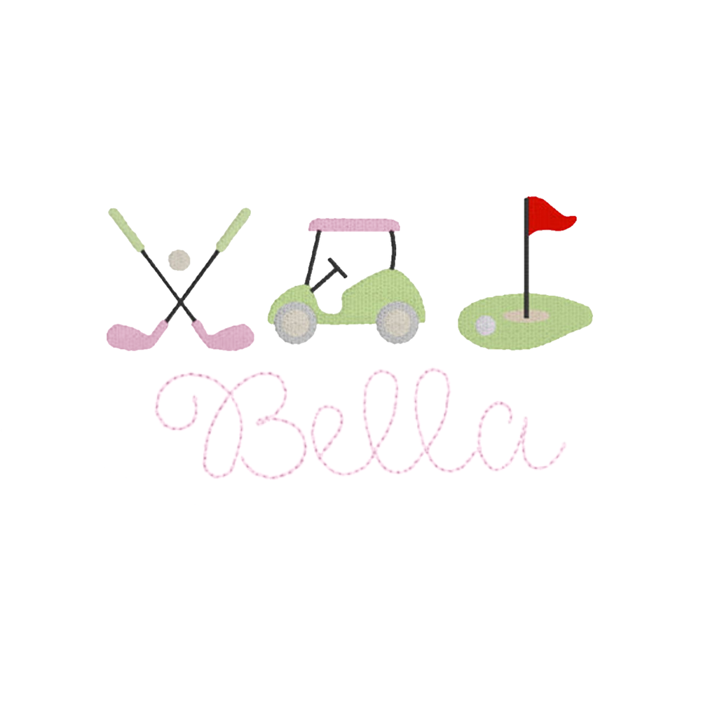 Girl Golf Embroidery Design
