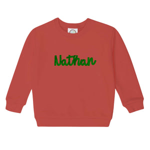 Boys Red Embroidered Sweatshirt