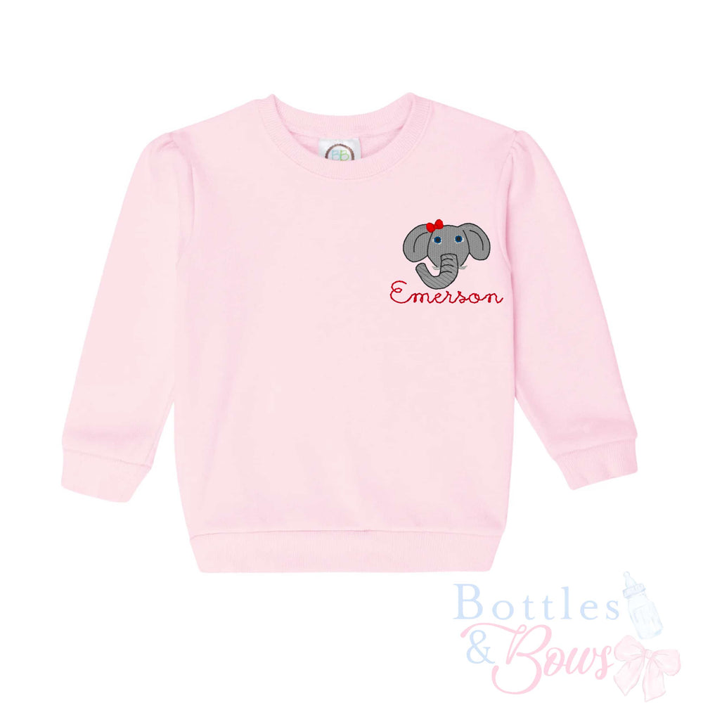 Light Pink Embroidered Sweatshirt