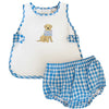 Blue Gingham Big Brother or Baby Brother Bloomer Set
