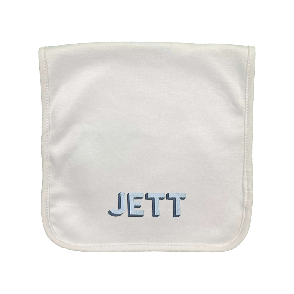 Two Toned Block Embroidered Burp Cloth