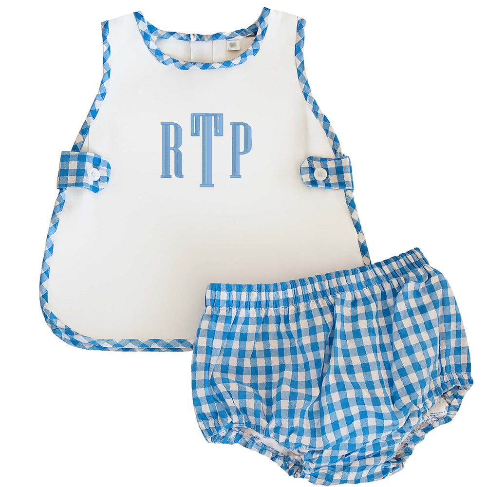 Blue Gingham Bloomer Set