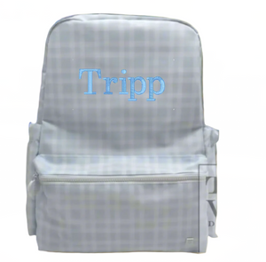 Blue Plaid Backpack