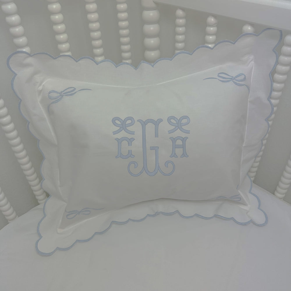 Blue Nursery Pillow with Monogram