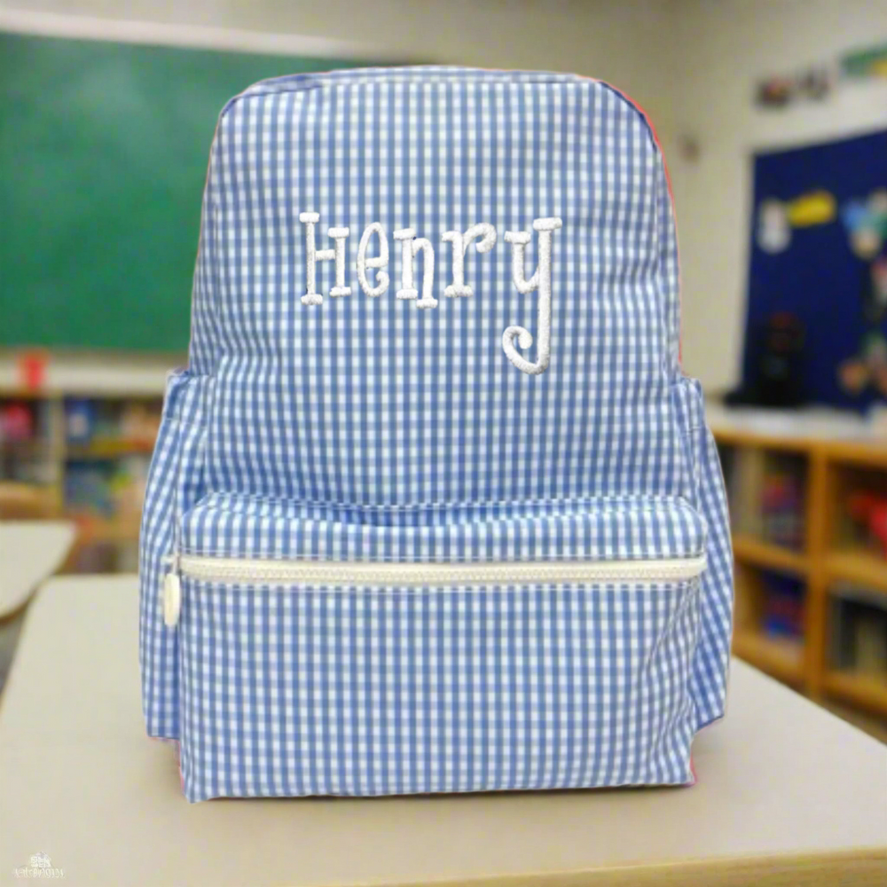 Blue Gingham Backpack