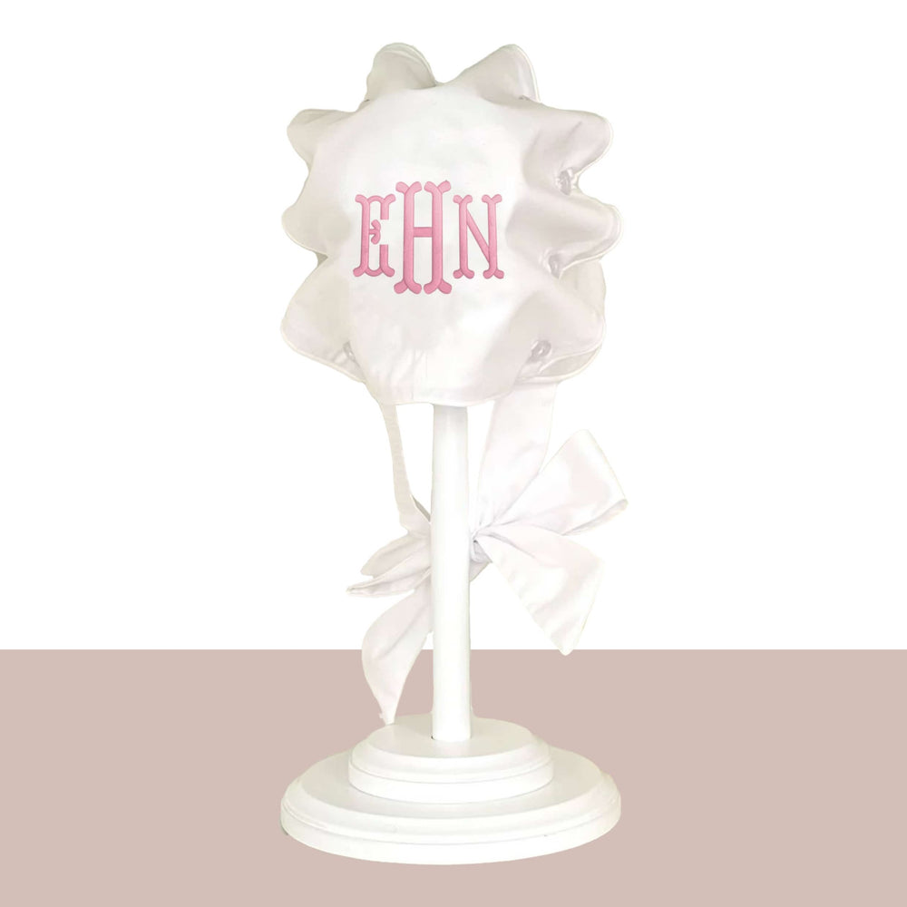 White Bonnet with Monogram