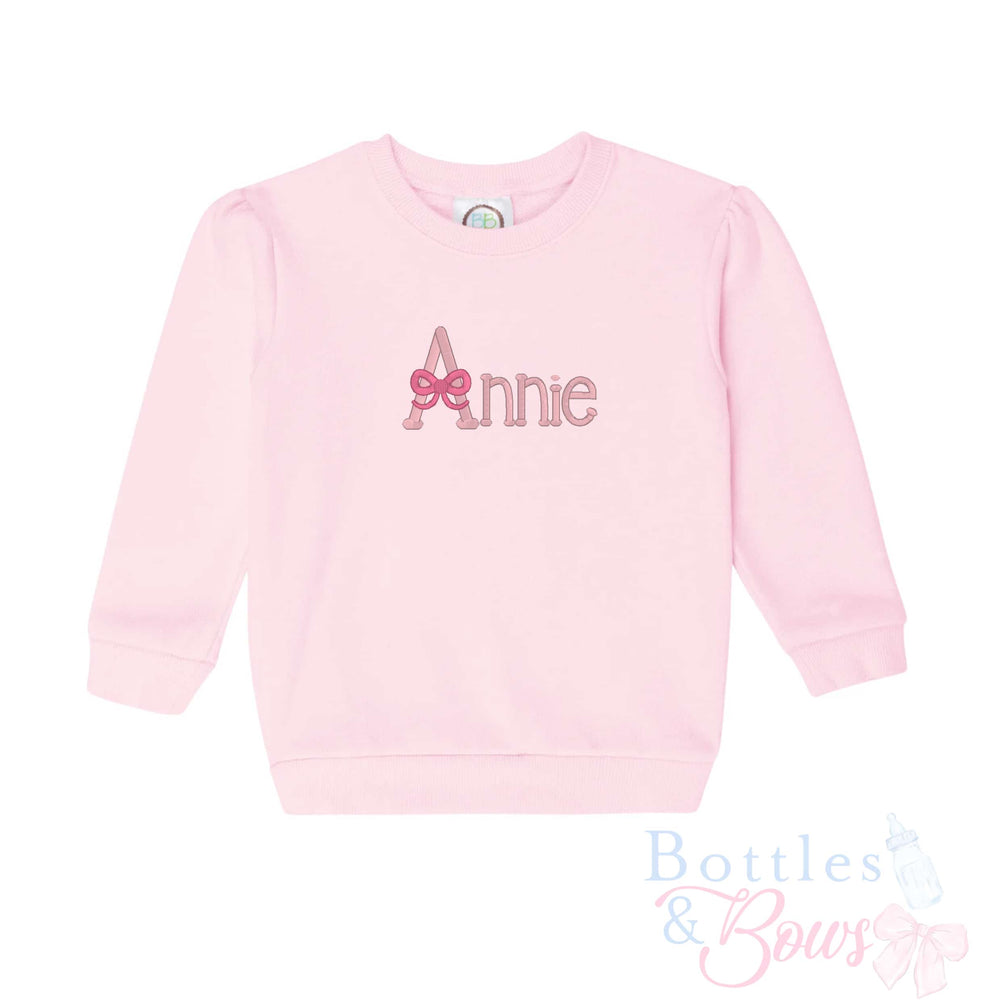 Light Pink Embroidered Sweatshirt