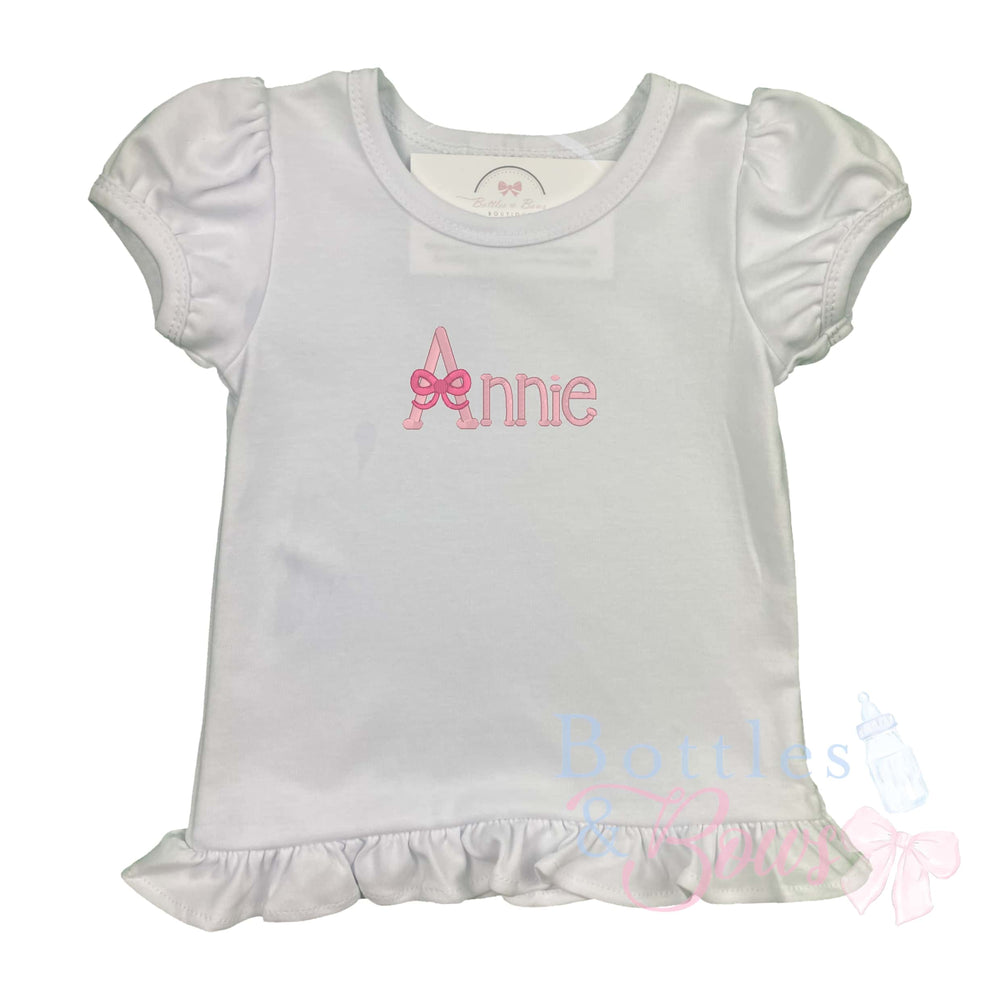 Bow Name Embroidered Shirt