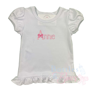 Bow Name Embroidered Shirt