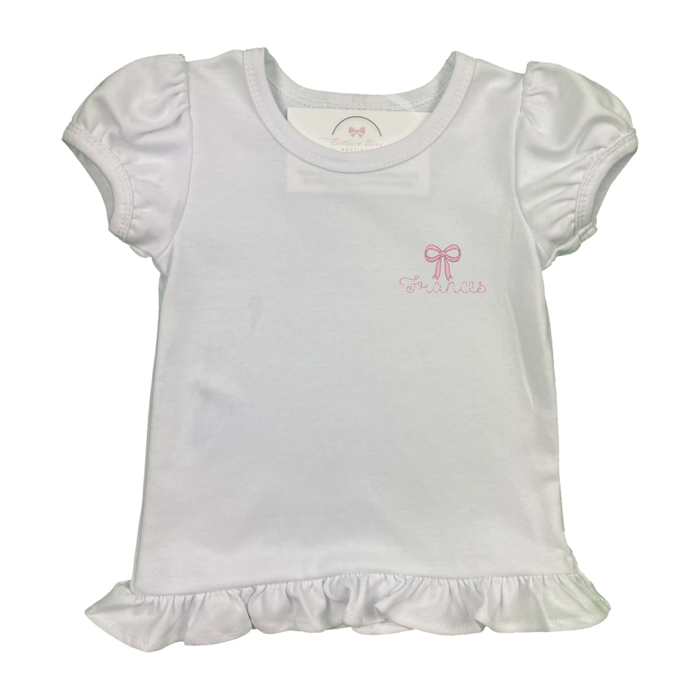Bow & Name Embroidered Shirt