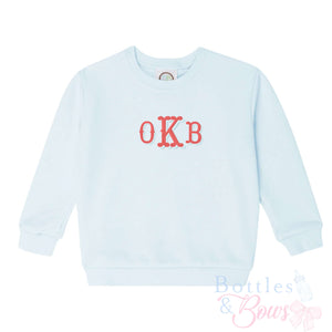Light Blue Embroidered Sweatshirt