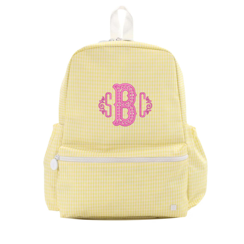 Buttercup Gingham Embroidered Backpack