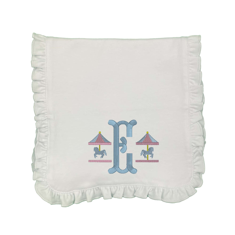 Carousel Embroidered Burp Cloth