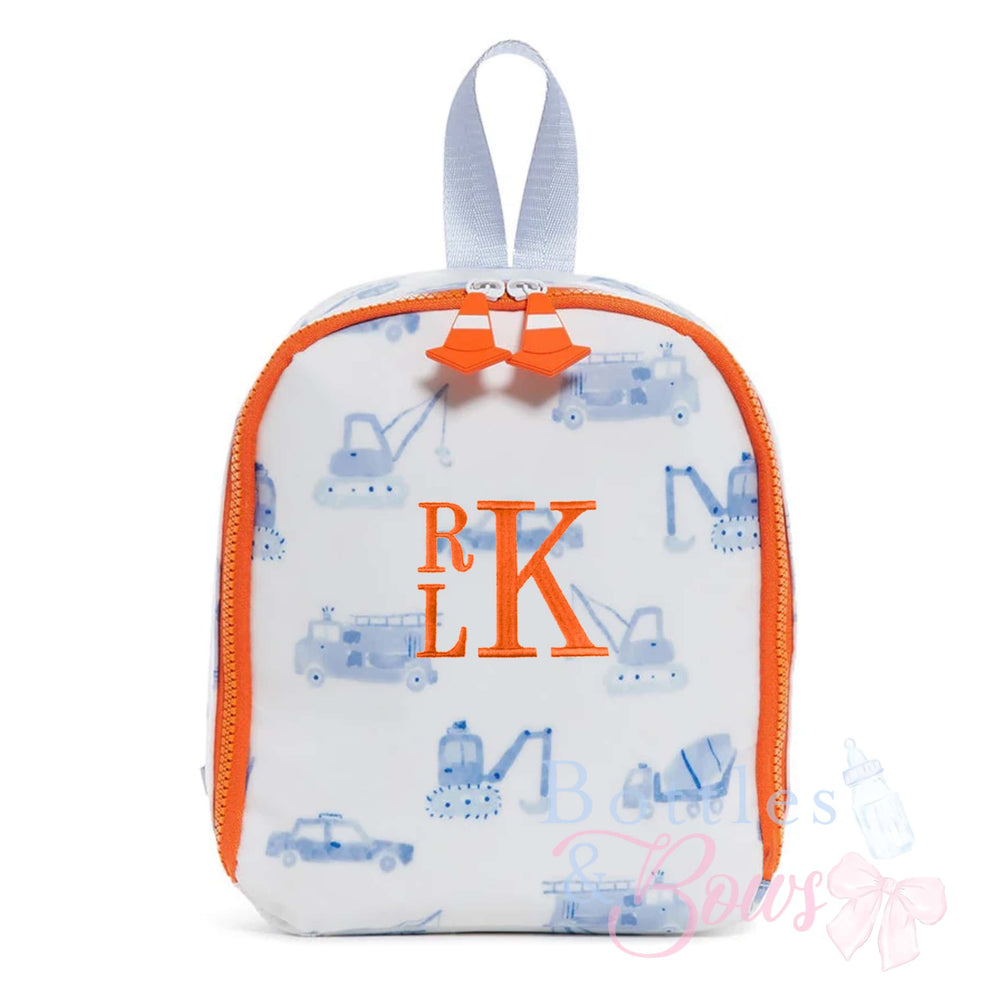 Construction Print Embroidered Lunchbox