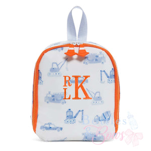Construction Print Embroidered Lunchbox