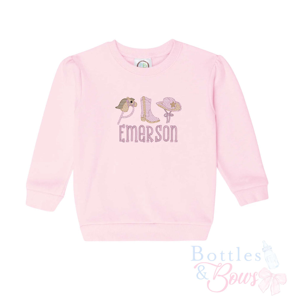 Light Pink Embroidered Sweatshirt