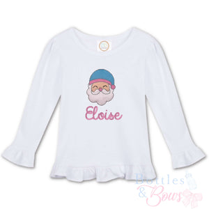 Cross Stitch Santa Embroidered Shirt