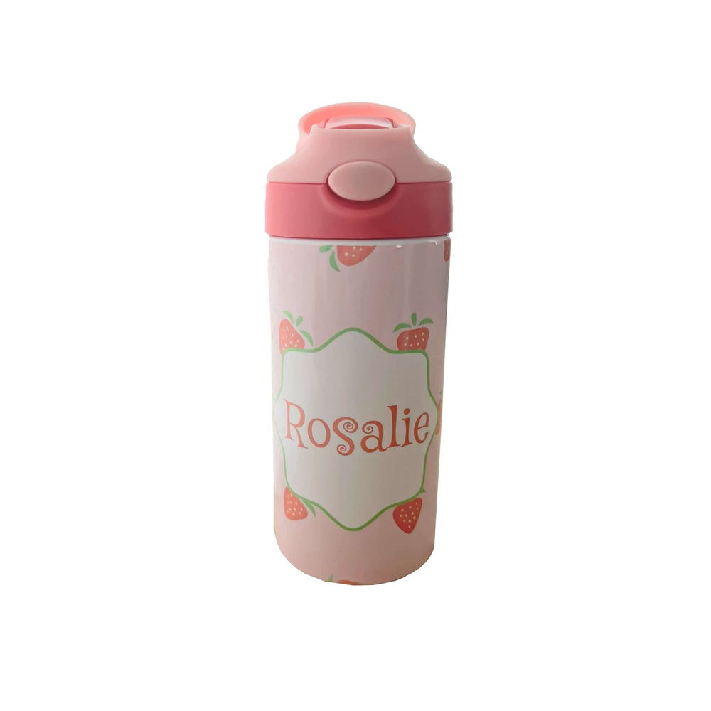 Custom Water Bottle with Pop-up Straw and Handle, Stainless Steel Insulated Sippy Cups