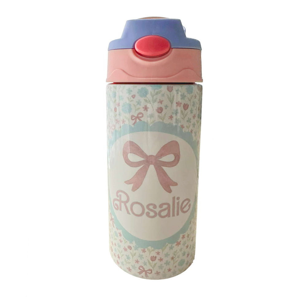 Custom Water Bottle with Pop-up Straw and Handle, Stainless Steel Insulated Sippy Cups