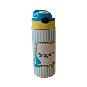 Custom Water Bottle with Pop-up Straw and Handle, Stainless Steel Insulated Sippy Cups