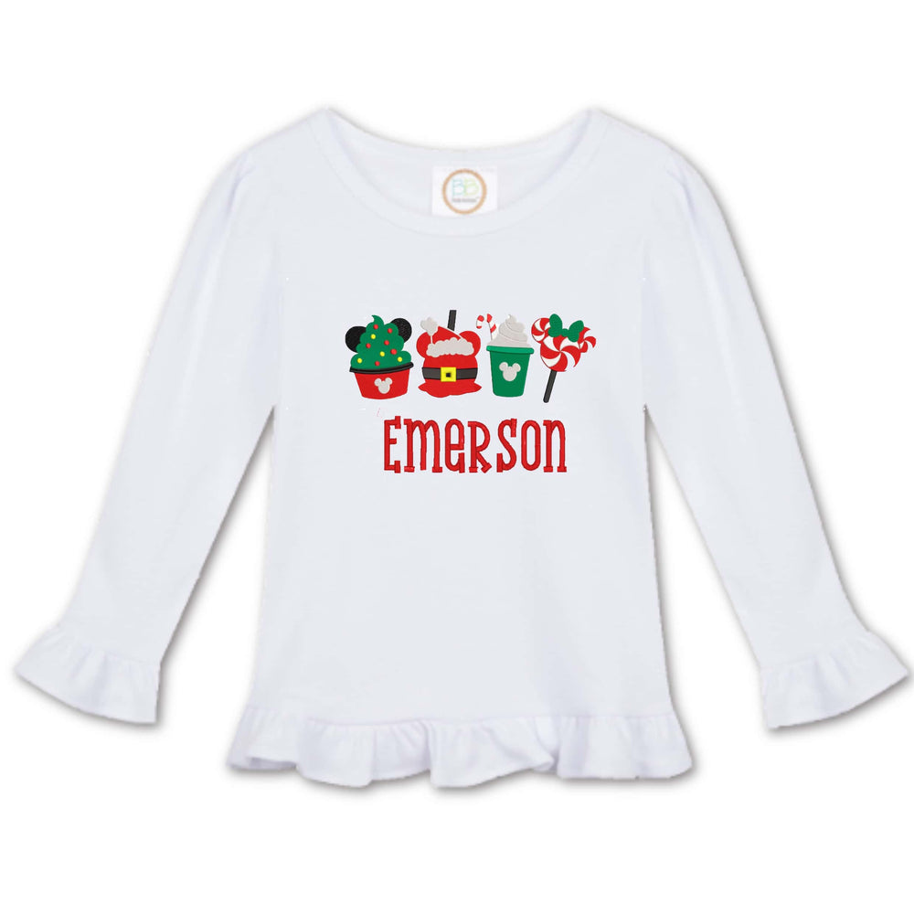 Christmas Mouse Snacks Embroidered Shirt