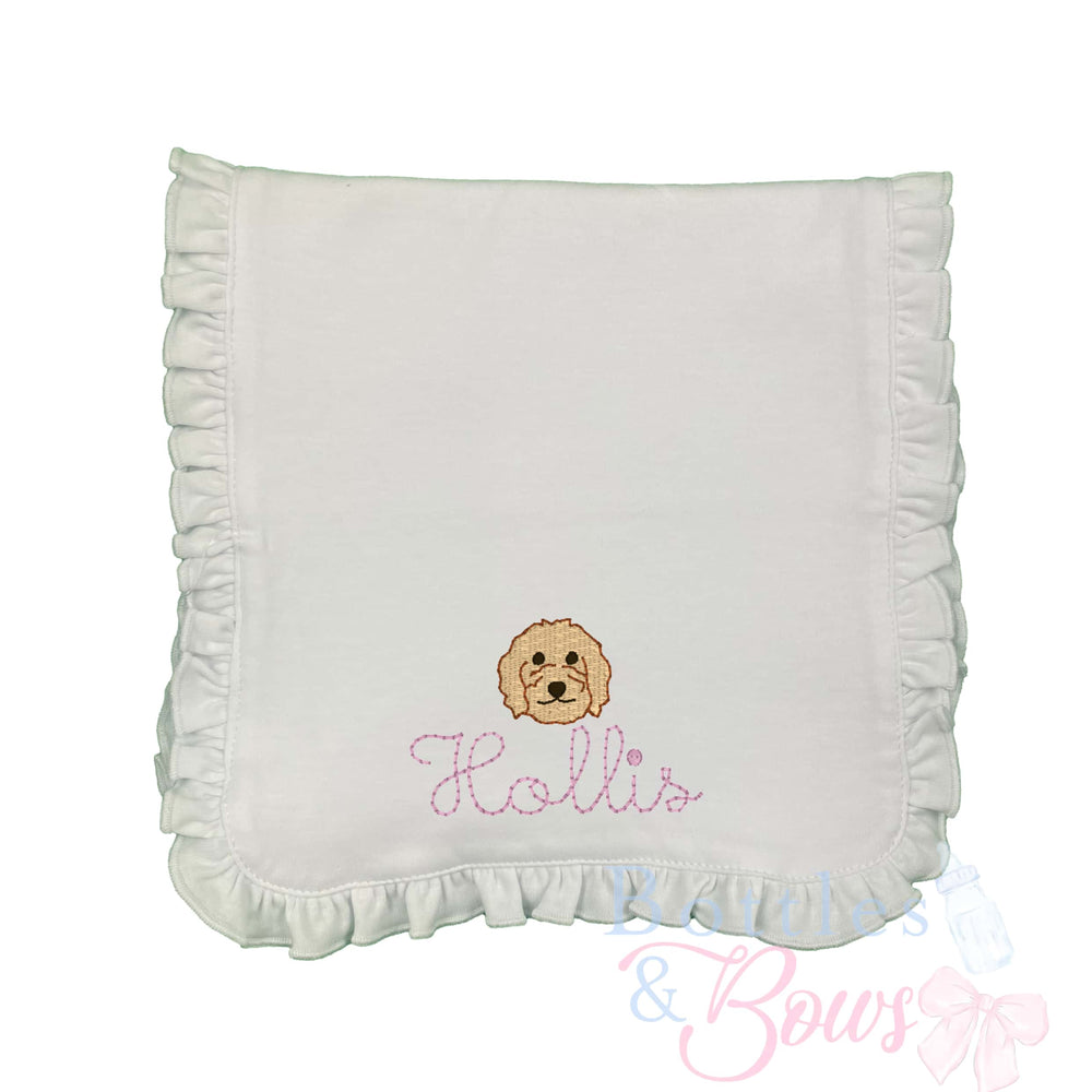 Doodle Embroidered Burp Cloth