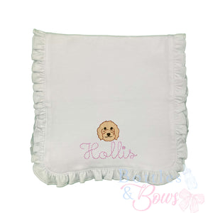 Doodle Embroidered Burp Cloth