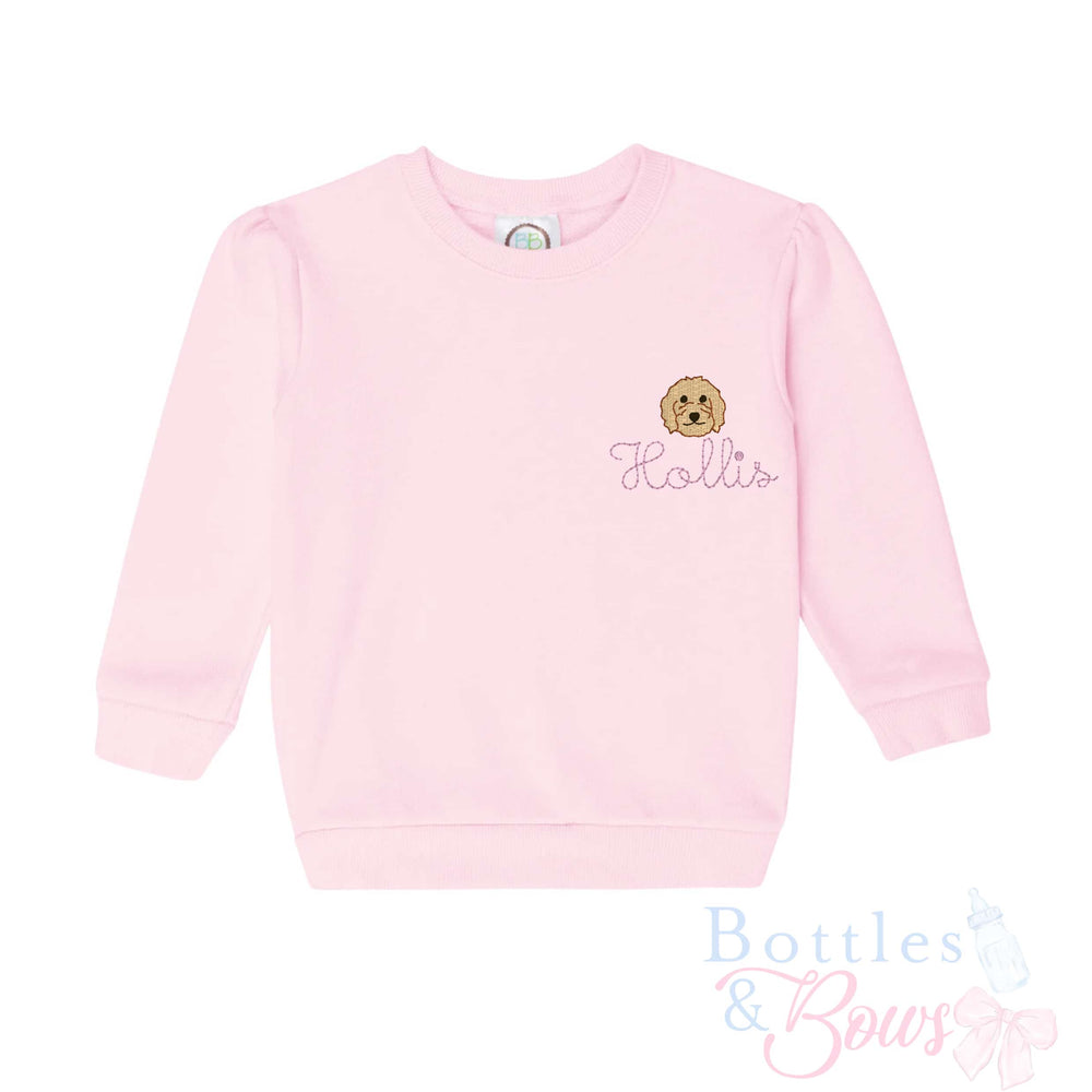 Light Pink Embroidered Sweatshirt