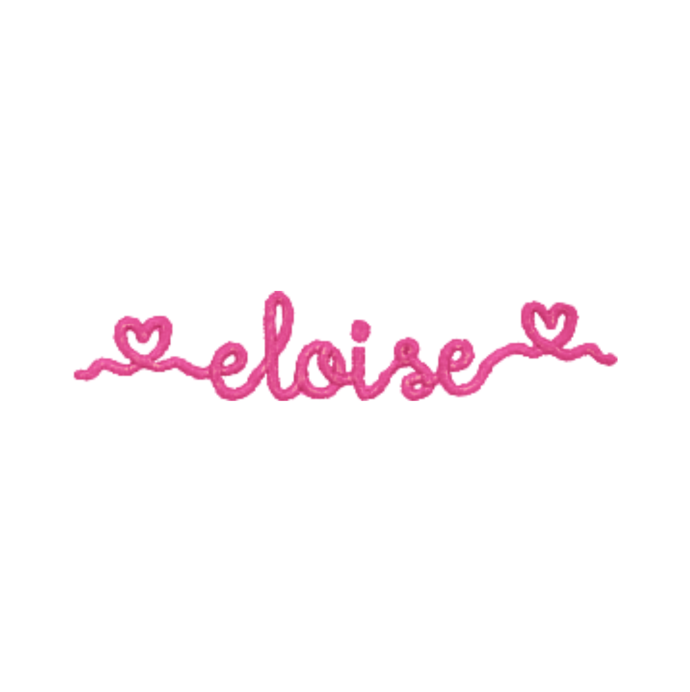 Heart Font Embroidery Design