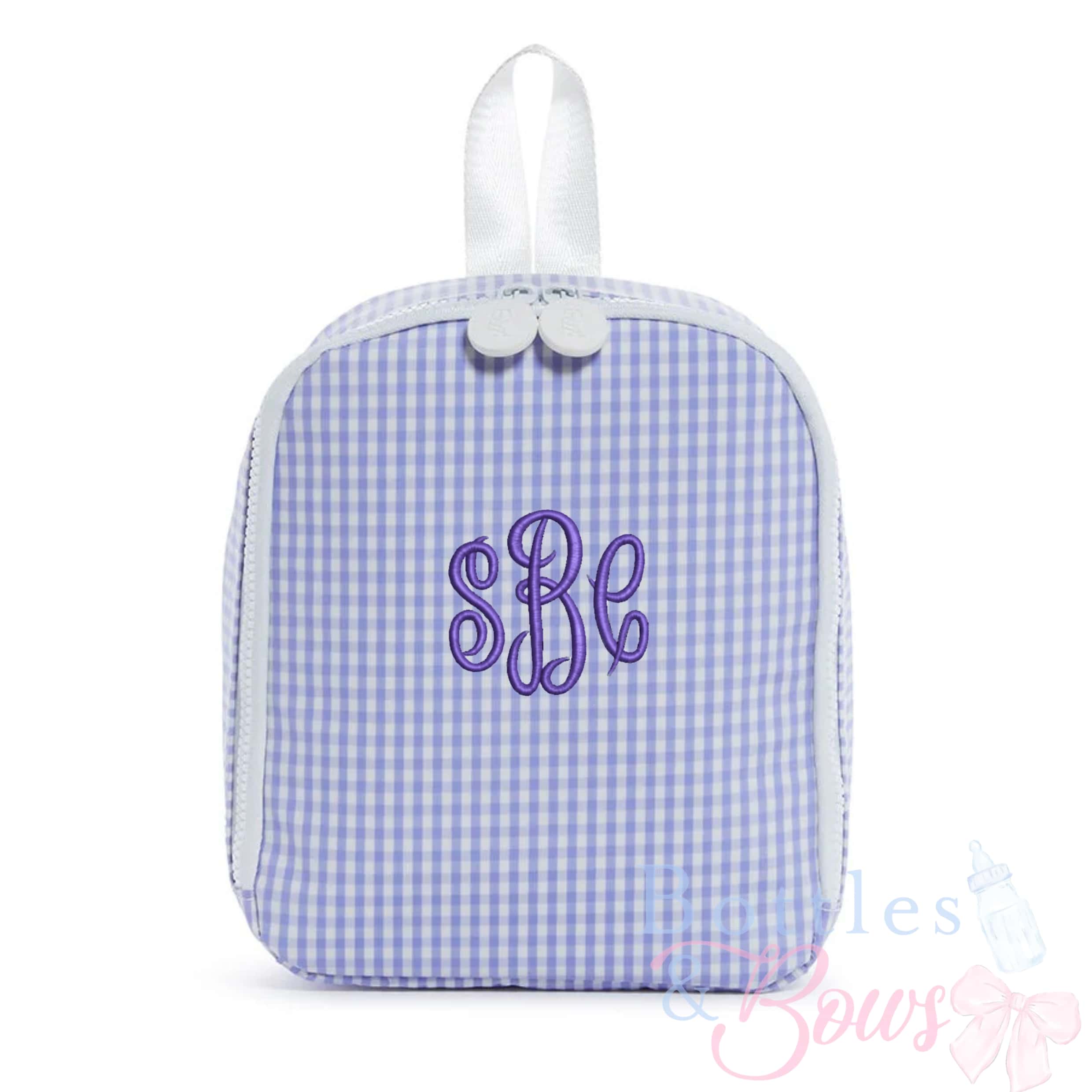 Lilac Gingham Embroidered Lunchbox - Thumbnail 2