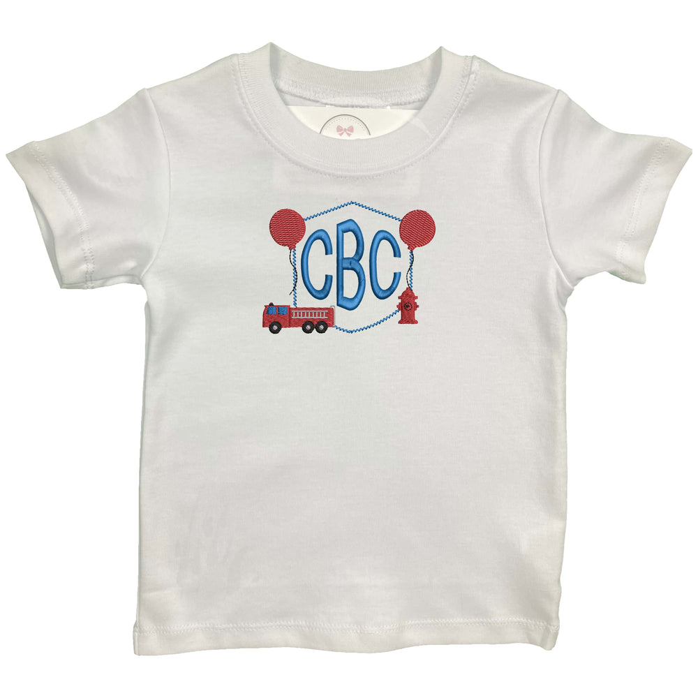 Firetruck Birthday Embroidered Shirt