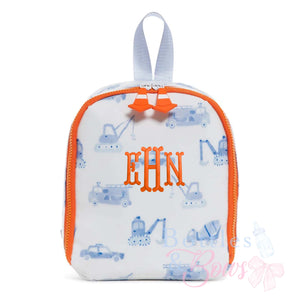 Construction Print Embroidered Lunchbox