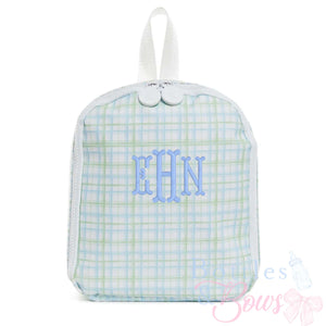 Green & Plaid Embroidered Lunchbox