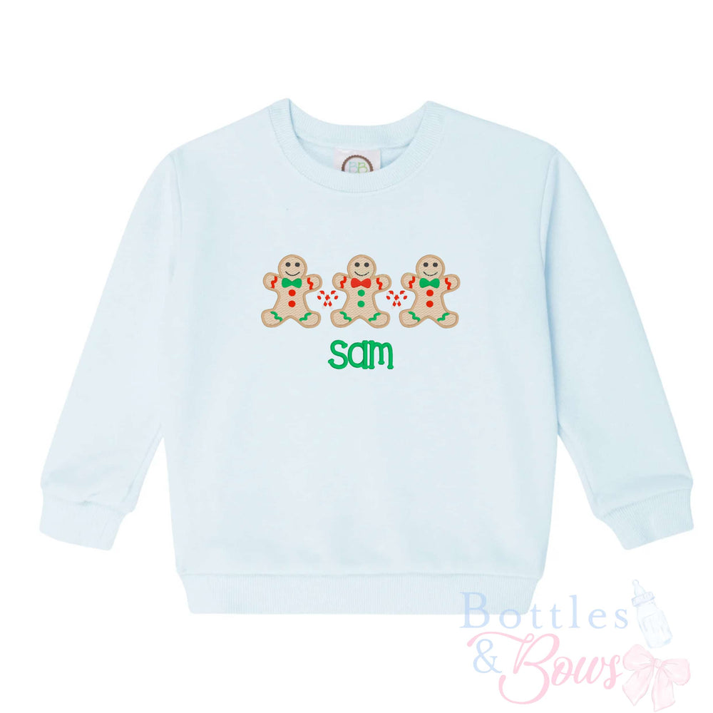 Light Blue Embroidered Sweatshirt