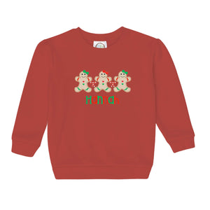 Girls Red Embroidered Sweatshirt