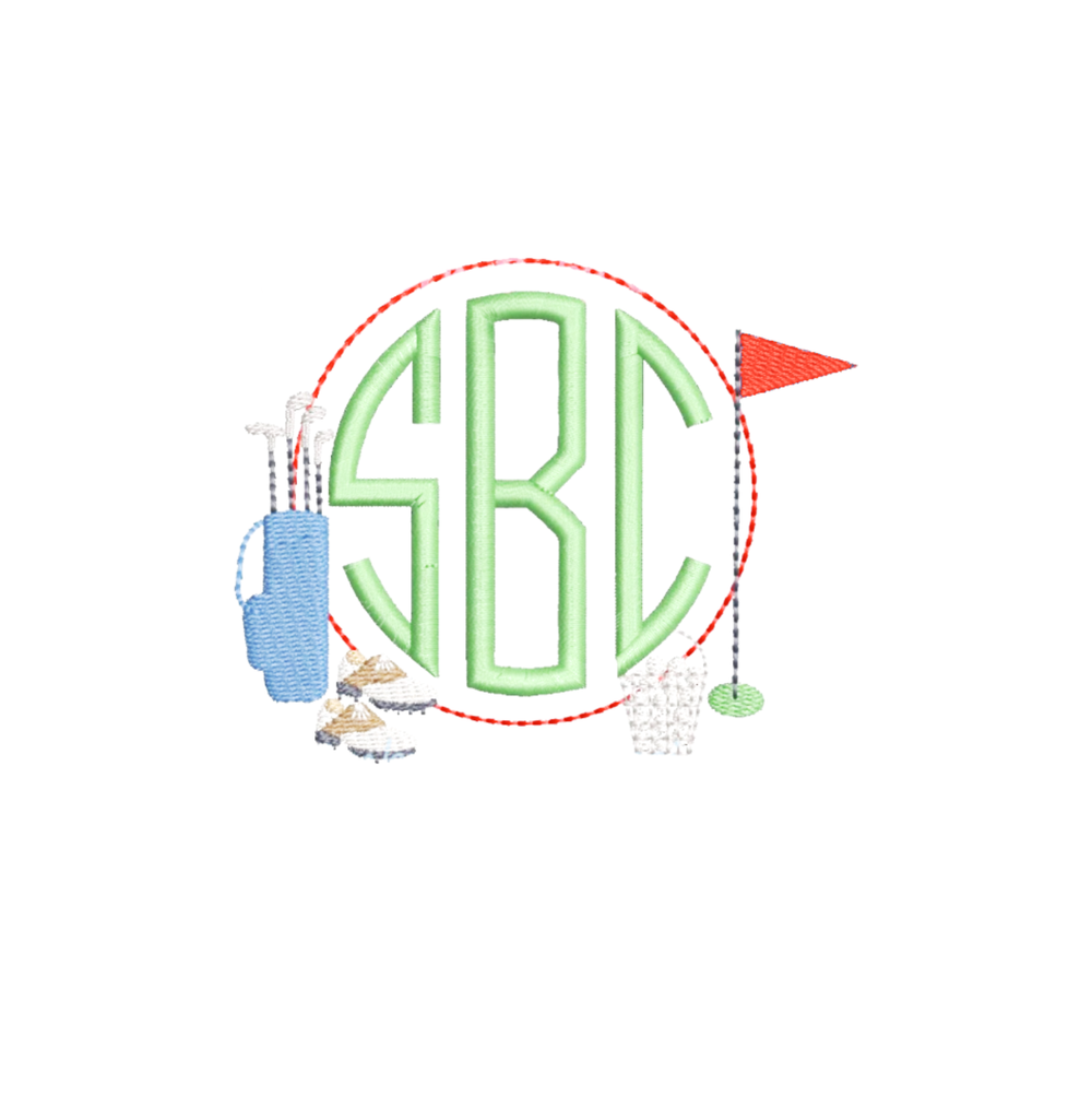 Golf Frame Embroidery Design
