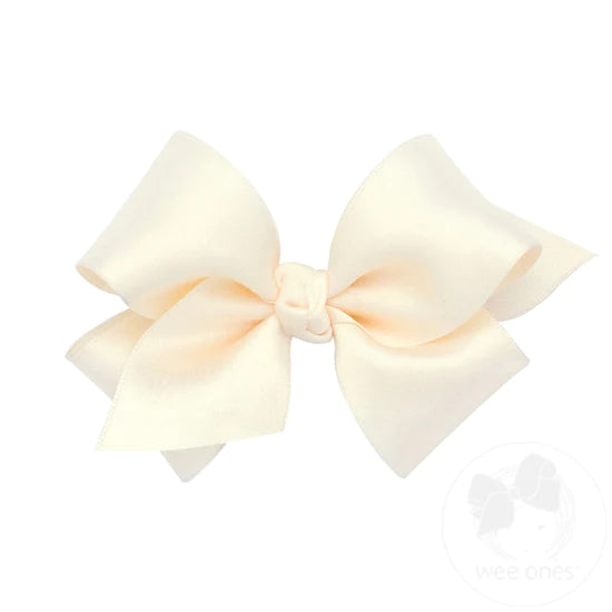 Small Satin Bow - Antique White