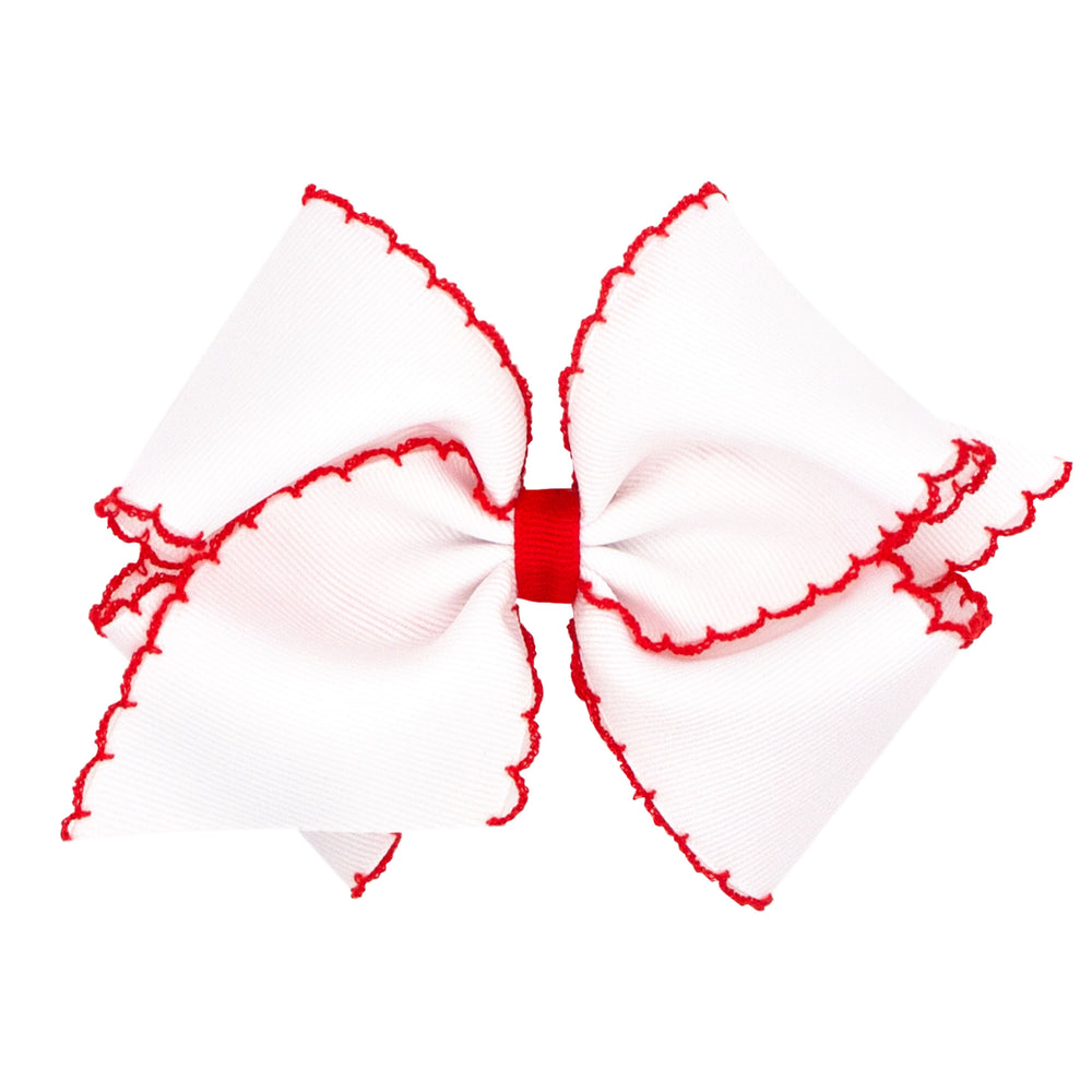 Mini King Moonstitch Bow - White/Red