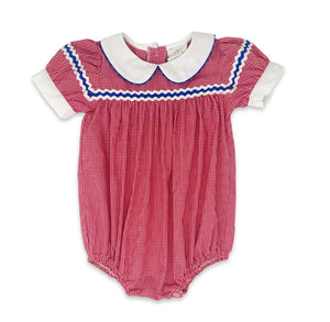 Kendall Bubble - Red/Royal Mini Gingham