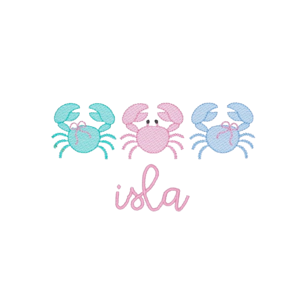 Crab Trio Embroidery Design