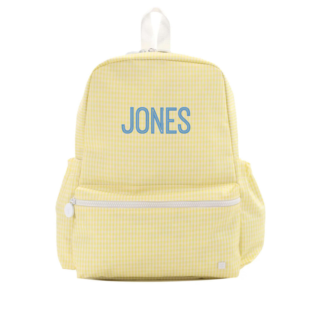 Buttercup Gingham Embroidered Backpack